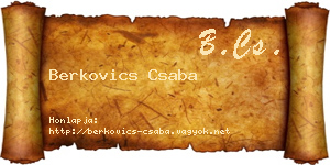 Berkovics Csaba névjegykártya
